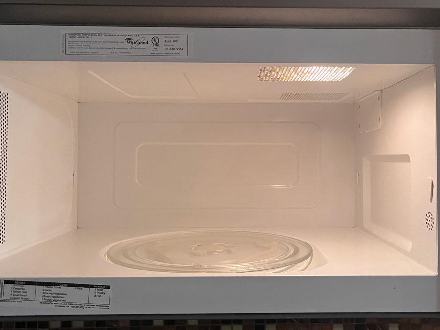 Microwave interior after cleaning
